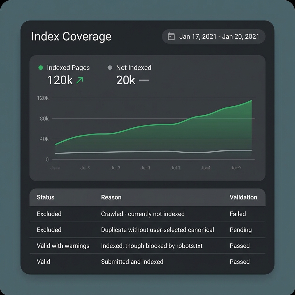 Google Search Console Index Coverage Report